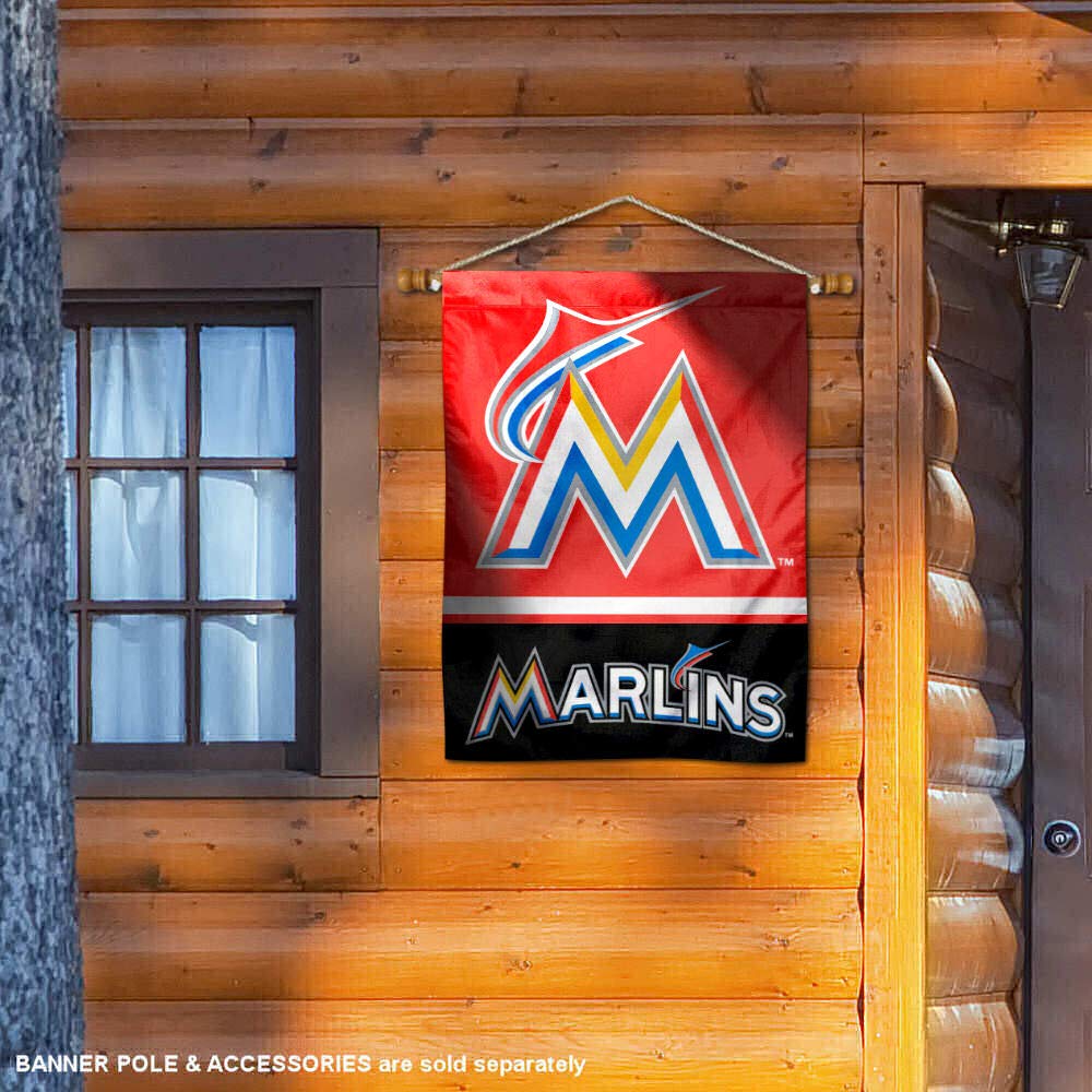 WinCraft Miami Marlins Double Sided House Flag - Sports Collectibles, Sports Memorabilia, Sports Fan Shop, Sports Gifts