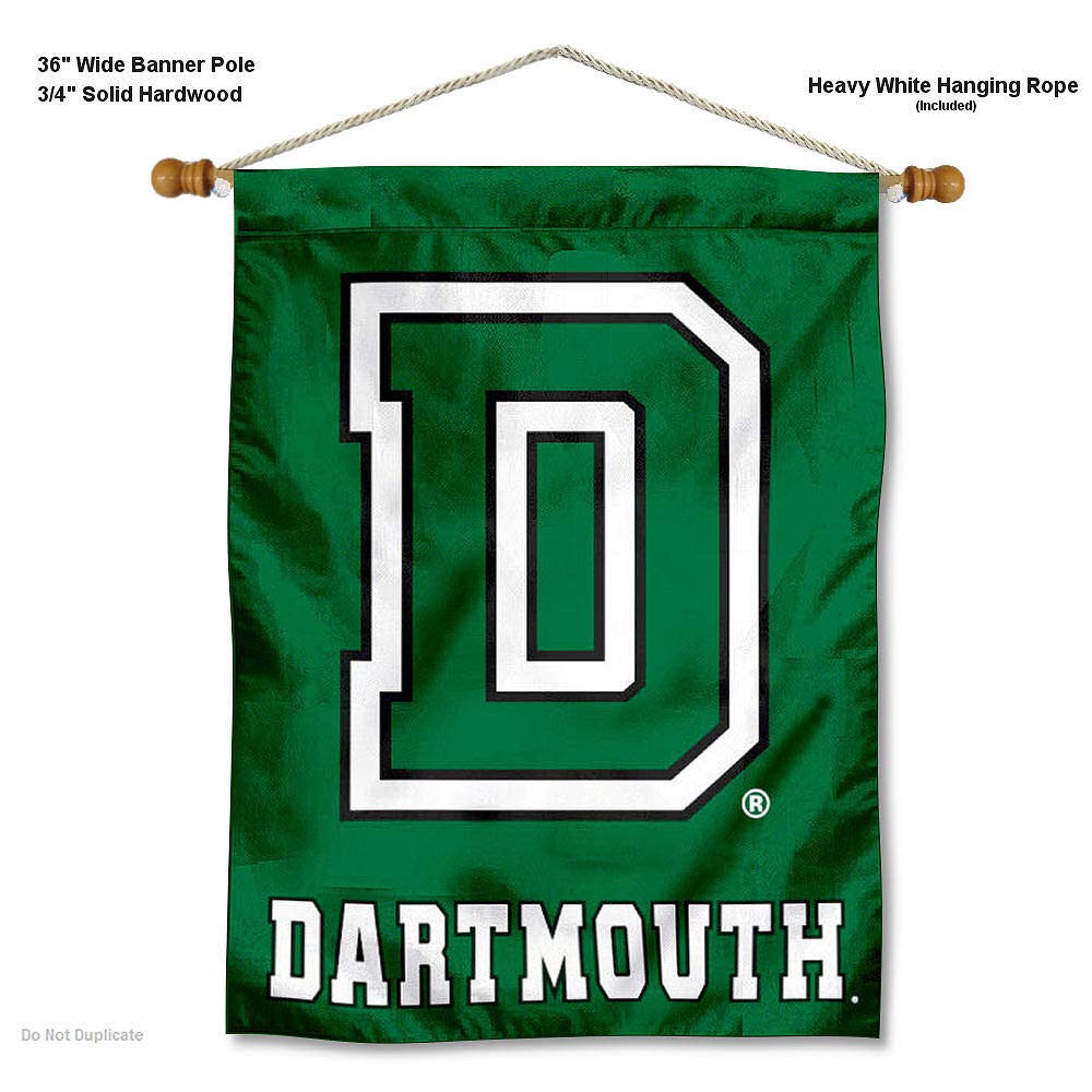 College Flags & Banners Co. Dartmouth Big Green Banner with Hanging Pole - Sports Collectibles, Sports Memorabilia, Sports Fan Shop, Sports Gifts