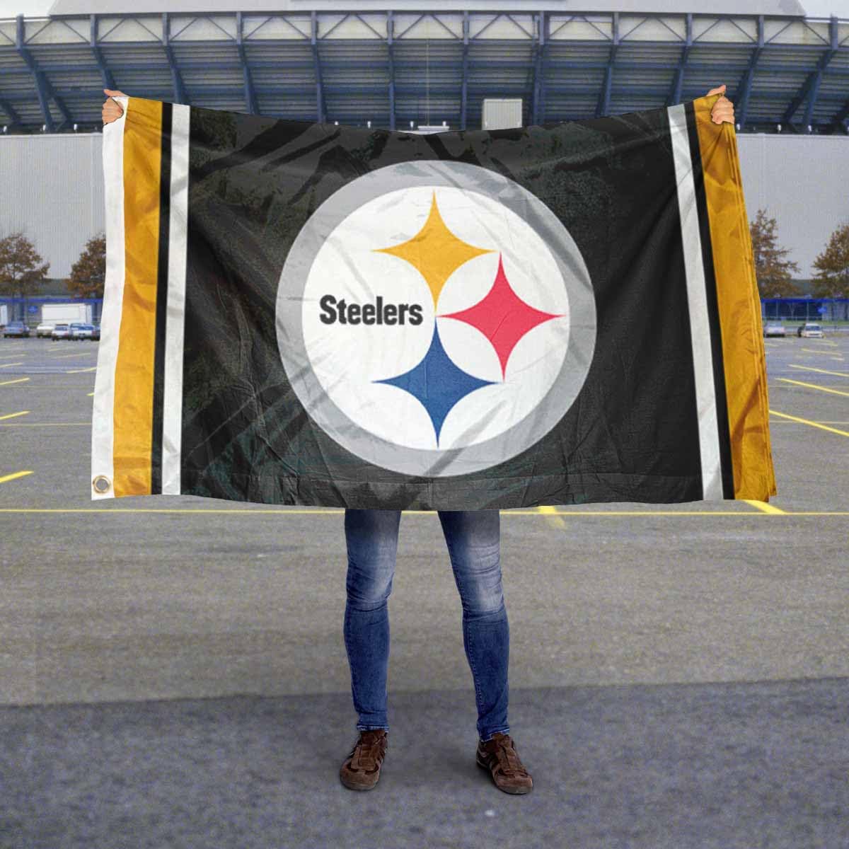 WinCraft Pittsburgh Steelers Large 3x5 Flag - Sports Collectibles, Sports Memorabilia, Sports Fan Shop, Sports Gifts