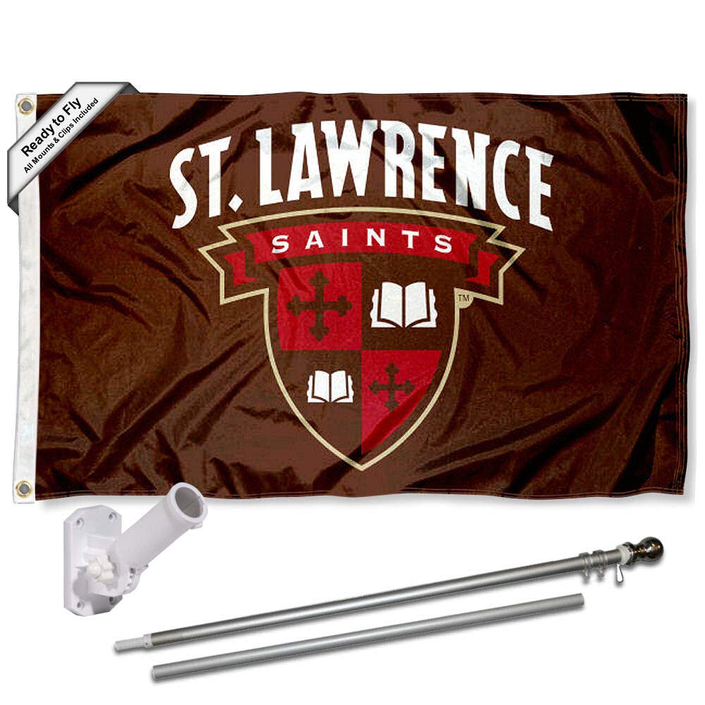 College Flags & Banners Co. St. Lawrence Saints Flag and Pole Bracket Mount Bundle - Sports Collectibles, Sports Memorabilia, Sports Fan Shop, Sports Gifts