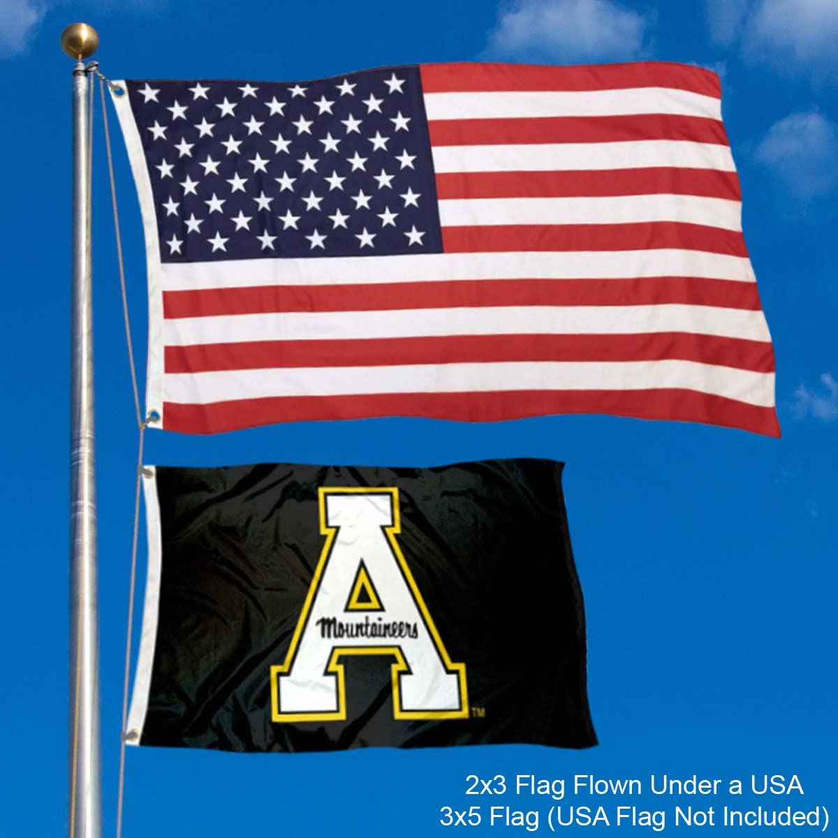 College Flags & Banners Co. Appalachian State Mountaineers 2x3 Foot Flag - Sports Collectibles, Sports Memorabilia, Sports Fan Shop, Sports Gifts