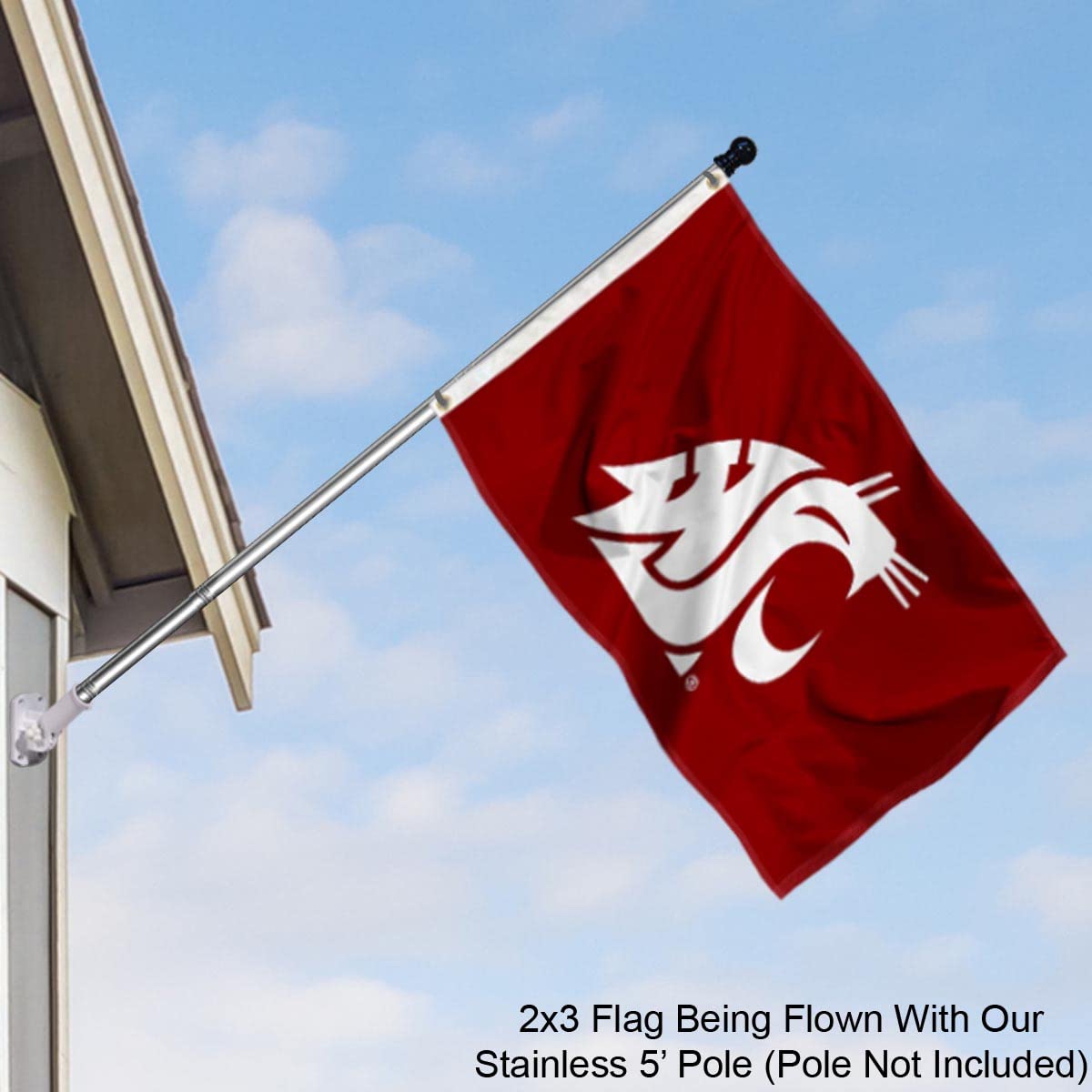 College Flags & Banners Co. Washington State Cougars Small 2x3 Foot Flag - Sports Collectibles, Sports Memorabilia, Sports Fan Shop, Sports Gifts