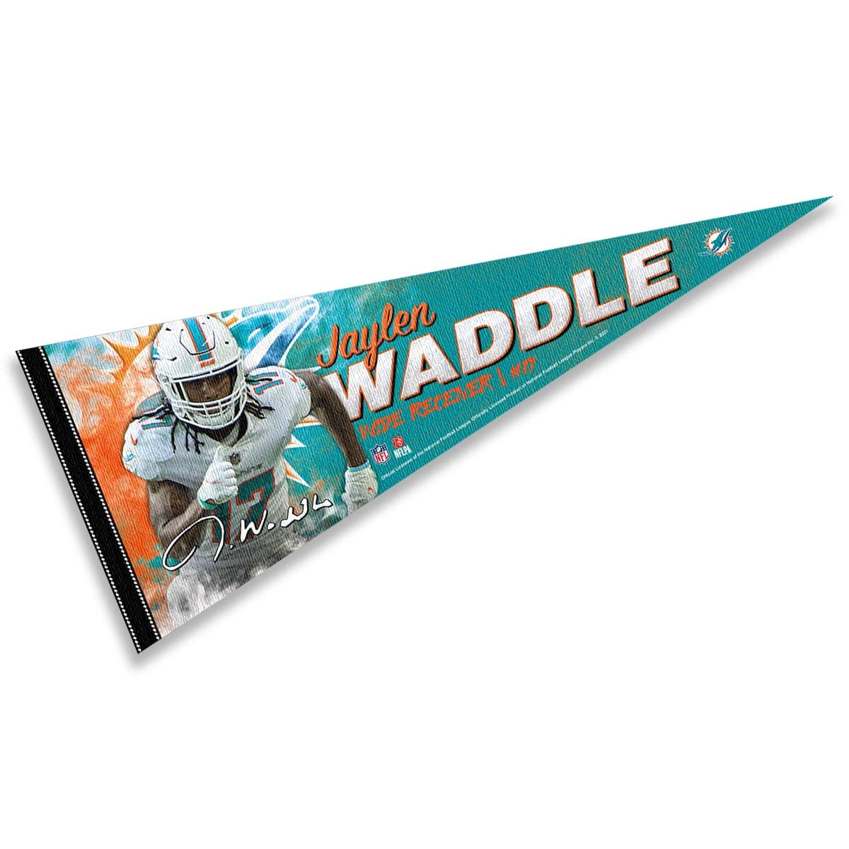 WinCraft Miami Dolphins Waddle Pennant Banner Flag - Sports Collectibles, Sports Memorabilia, Sports Fan Shop, Sports Gifts