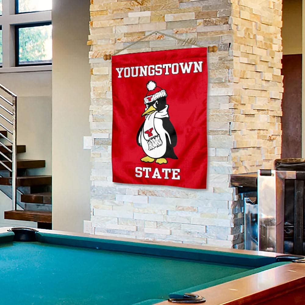 College Flags & Banners Co. YSU Penguins Banner Flag and Wood Banner Pole Set - Sports Collectibles, Sports Memorabilia, Sports Fan Shop, Sports Gifts