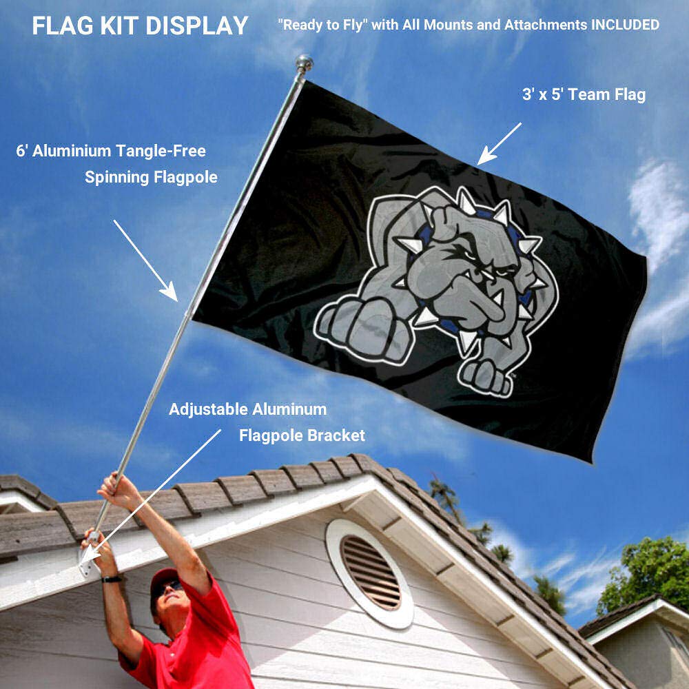 College Flags & Banners Co. Southwestern Oklahoma State Bulldogs Flag with Pole and Bracket Holder University Set - Sports Collectibles, Sports Memorabilia, Sports Fan Shop, Sports Gifts