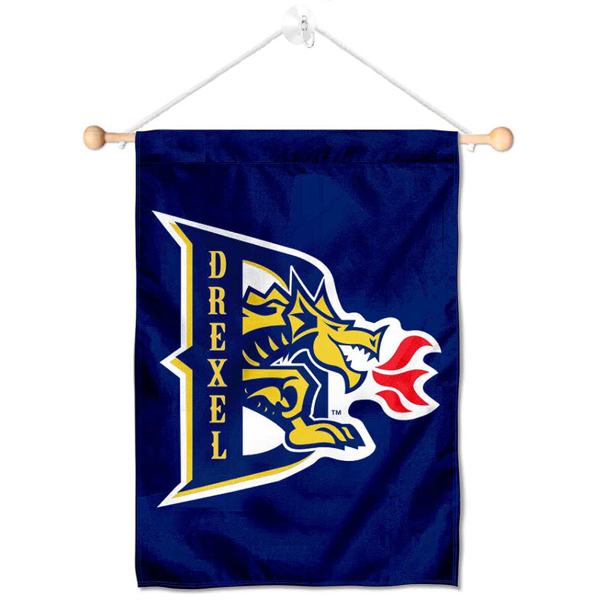 College Flags & Banners Co. Drexel Dragons Banner for Windows Doors and Walls - Sports Collectibles, Sports Memorabilia, Sports Fan Shop, Sports Gifts