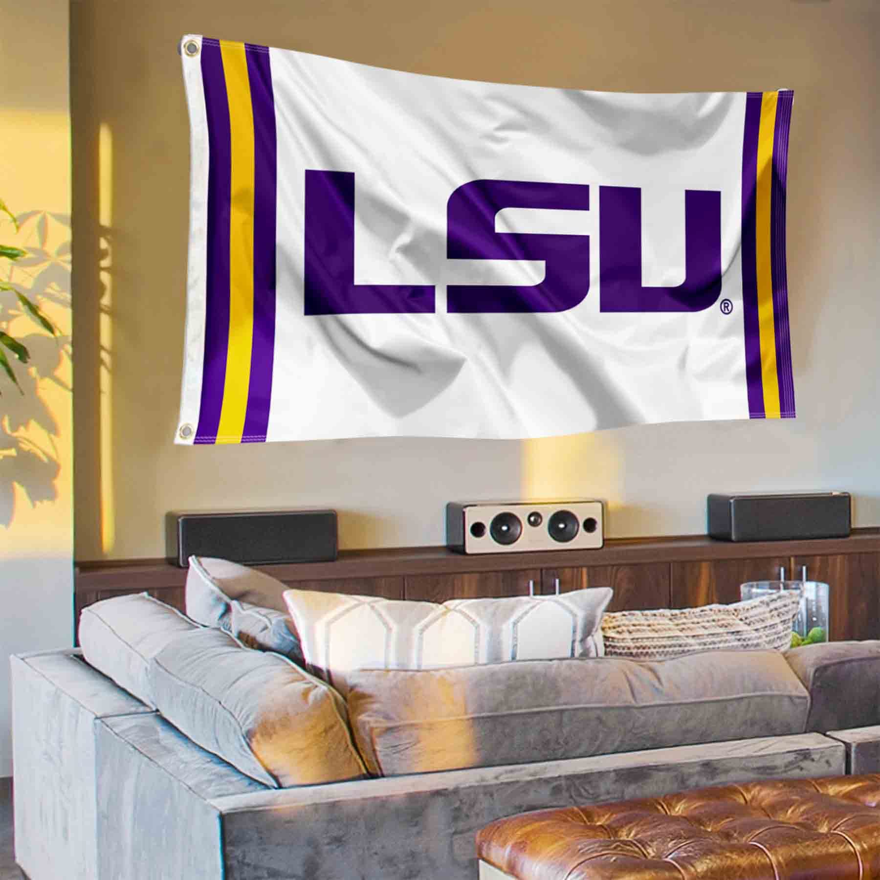 College Flags & Banners Co. Louisiana State LSU Tigers Jersey Stripes Banner and Tapestry Wall Tack Pads - Sports Collectibles, Sports Memorabilia, Sports Fan Shop, Sports Gifts