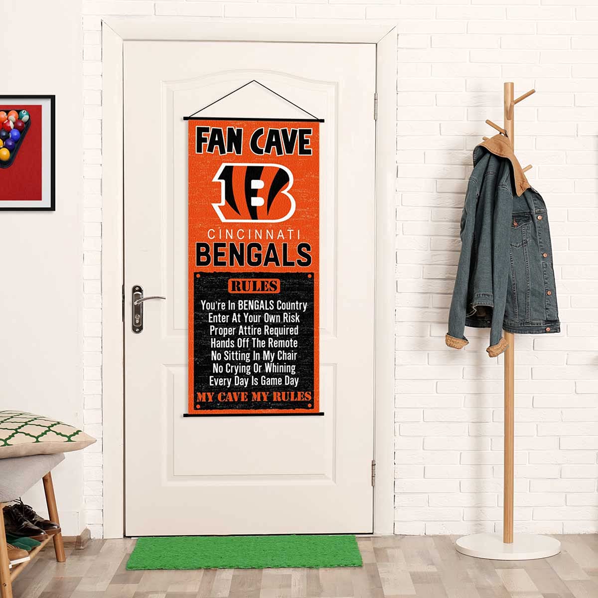 Cincinnati Bengals Man Cave Fan Banner Wall Door Scroll - Sports Collectibles, Sports Memorabilia, Sports Fan Shop, Sports Gifts