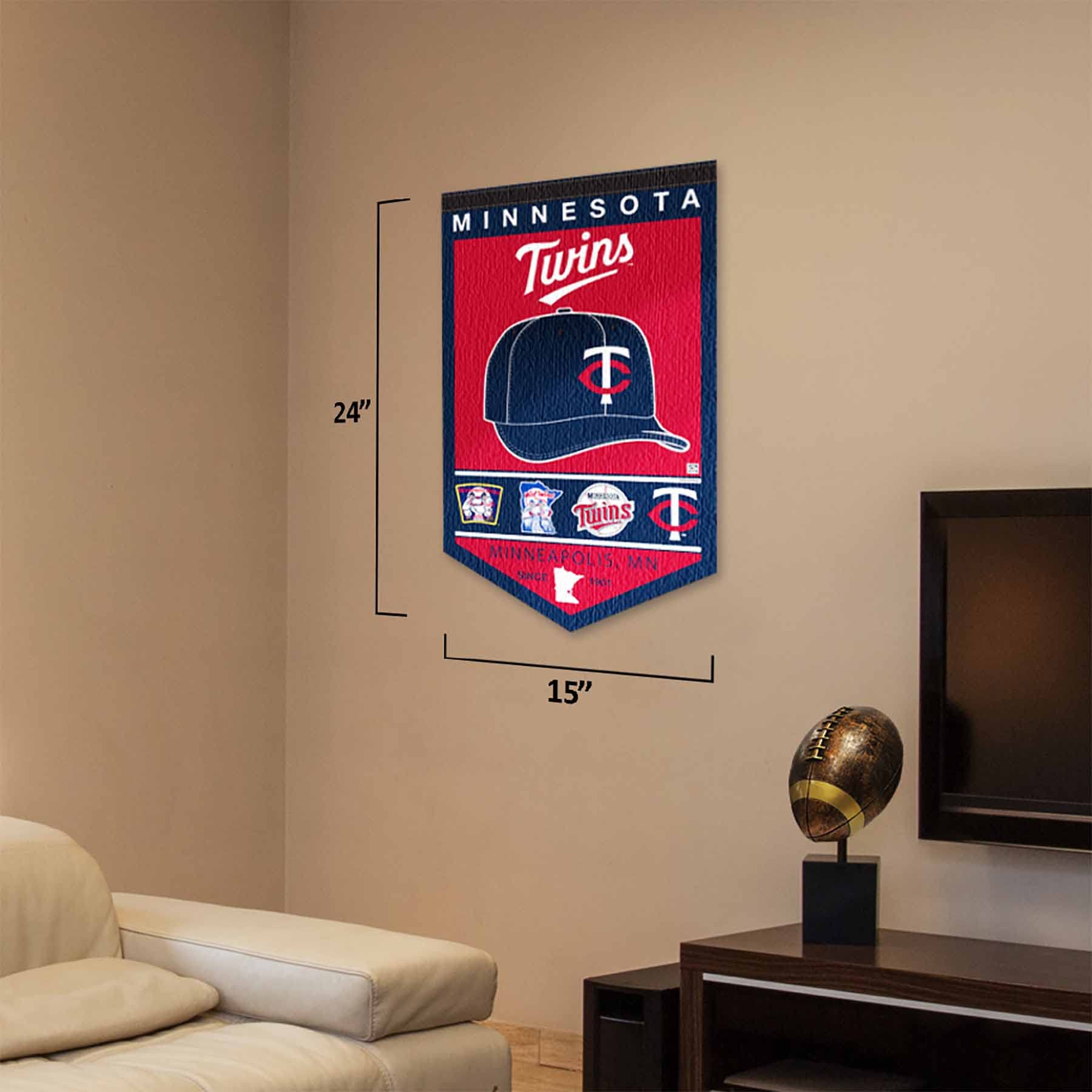 WinCraft Minnesota Twins Heritage History Banner Pennant - Sports Collectibles, Sports Memorabilia, Sports Fan Shop, Sports Gifts