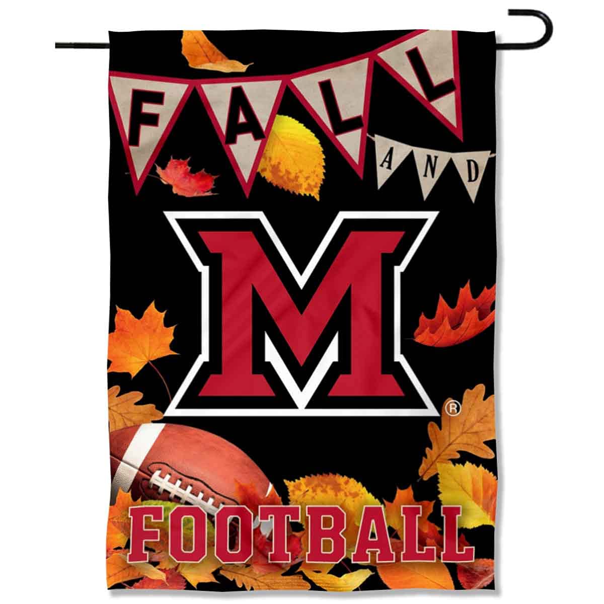 College Flags & Banners Co. Miami Redhawks Fall Leaves Football Season Garden Yard Flag - Sports Collectibles, Sports Memorabilia, Sports Fan Shop, Sports Gifts