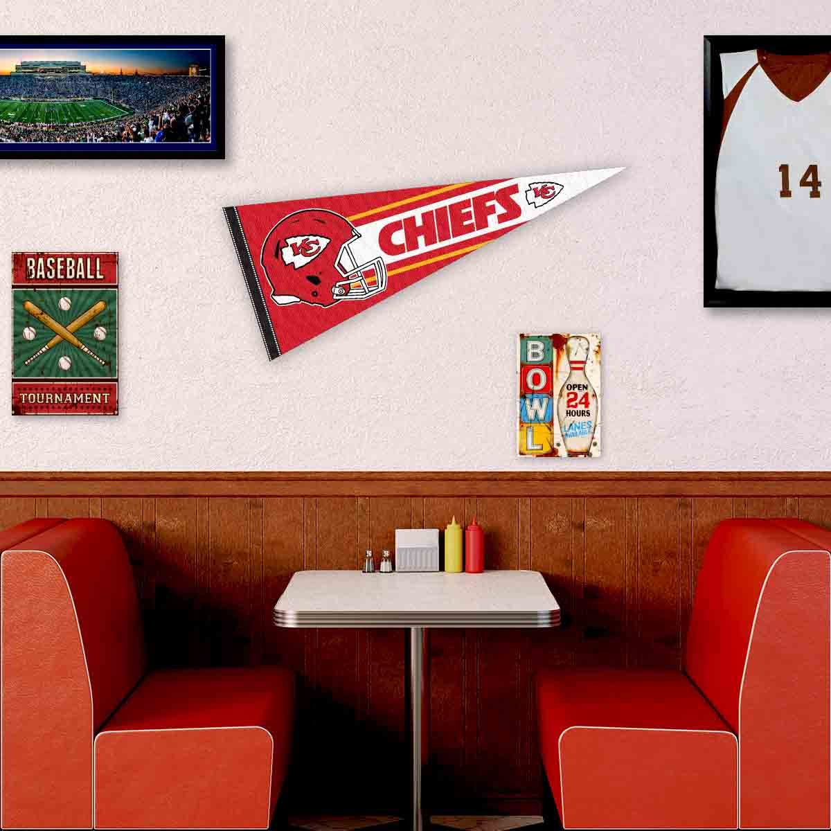 WinCraft Kansas City Chiefs Official 30 inch Large Pennant - Sports Collectibles, Sports Memorabilia, Sports Fan Shop, Sports Gifts
