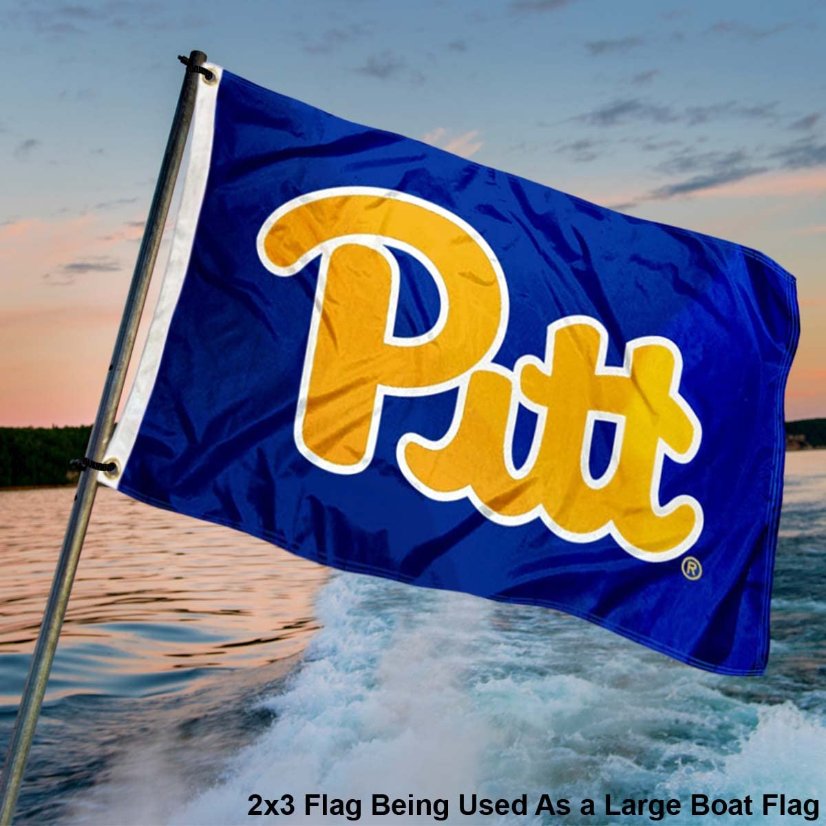 Pittsburgh Panthers 2x3 Foot Small Flag and USA 3x5 Flag Set - Sports Collectibles, Sports Memorabilia, Sports Fan Shop, Sports Gifts