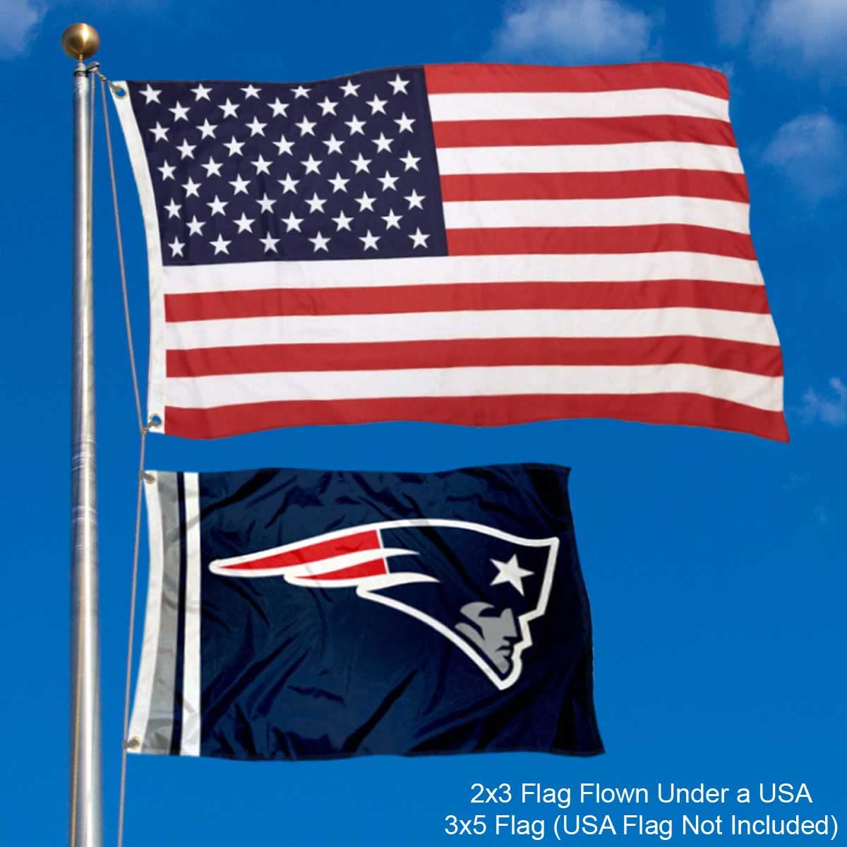 WinCraft New England Patriots 2x3 Feet Flag - Sports Collectibles, Sports Memorabilia, Sports Fan Shop, Sports Gifts