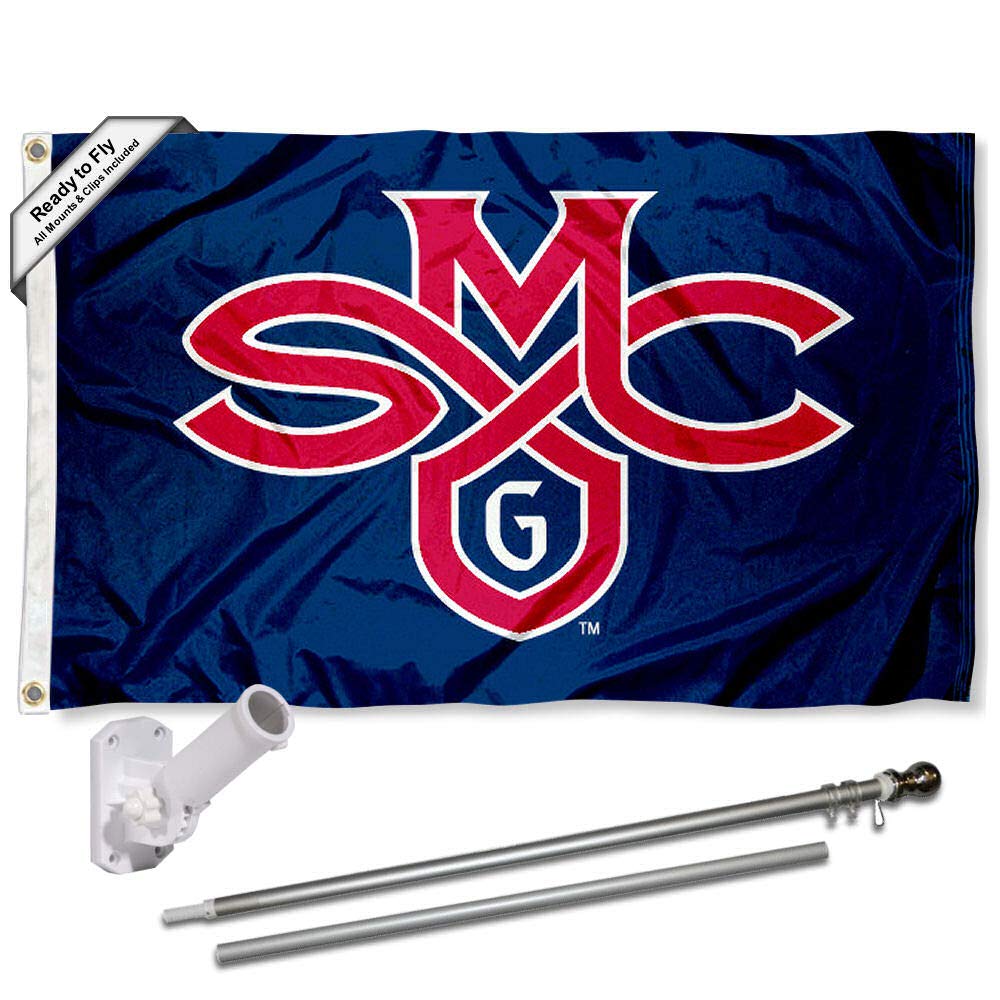 College Flags & Banners Co. Saint Mary's Gaels Flag and Pole Bracket Mount Bundle - Sports Collectibles, Sports Memorabilia, Sports Fan Shop, Sports Gifts