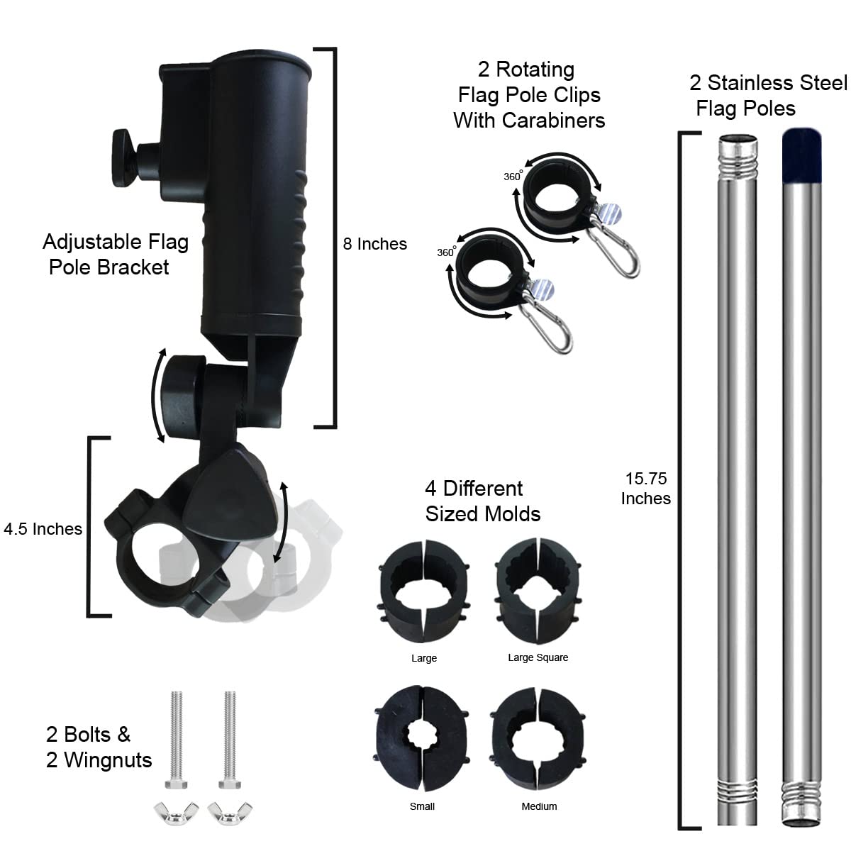 Sports Flags Pennants Company USA Golf Cart Flag and Pole Holder Mount Set - Sports Collectibles, Sports Memorabilia, Sports Fan Shop, Sports Gifts