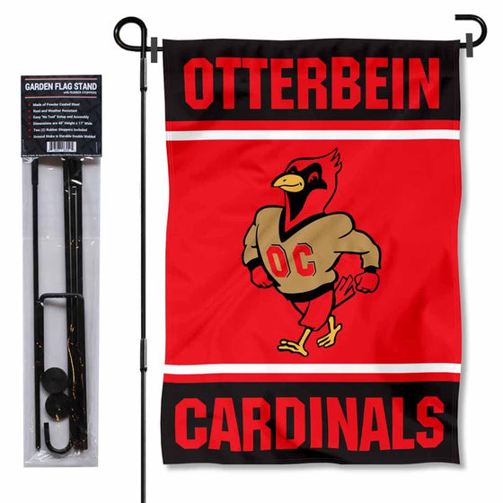 College Flags & Banners Co. Otterbein Cardinals Garden Flag with Stand Holder - Sports Collectibles, Sports Memorabilia, Sports Fan Shop, Sports Gifts