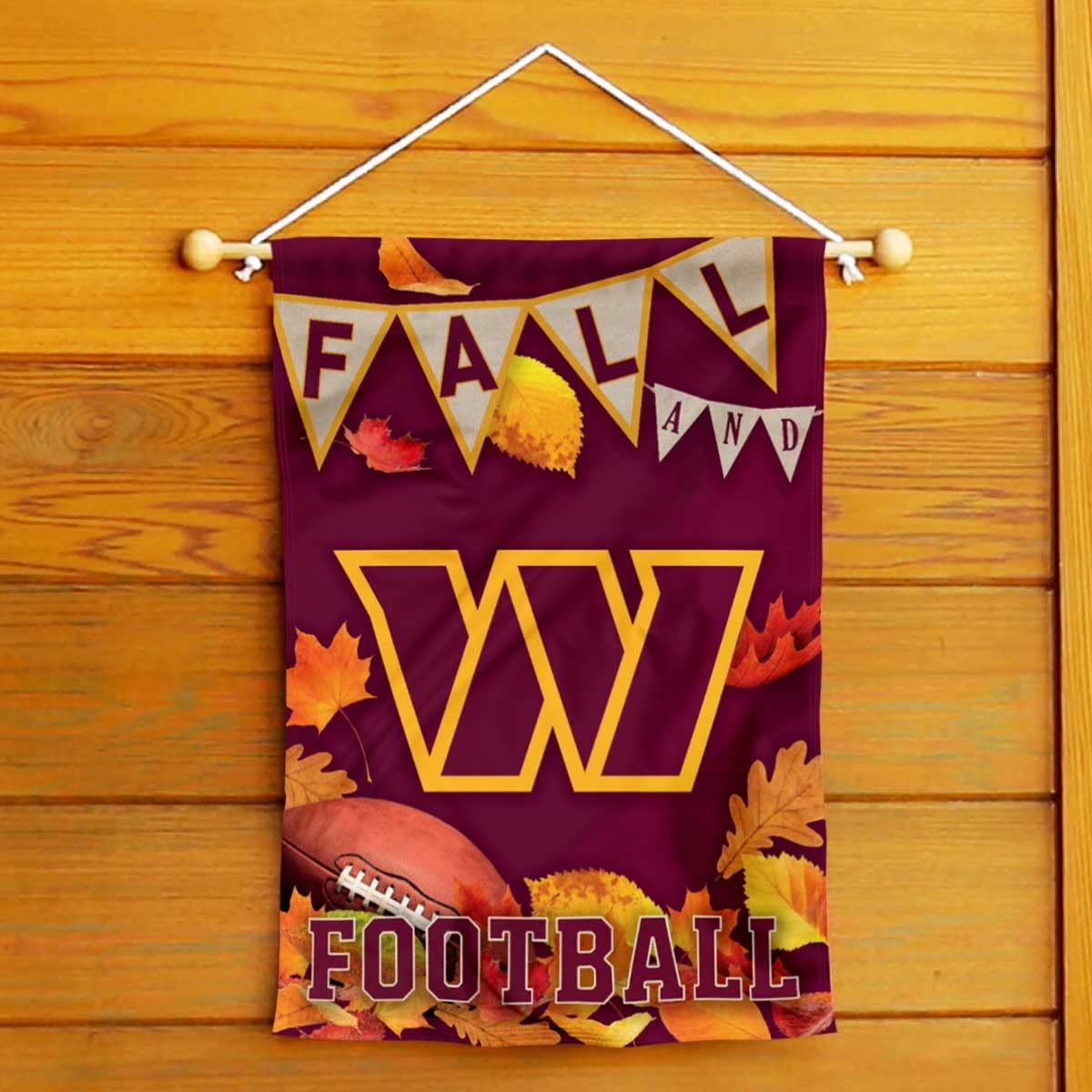 WinCraft Washington Commanders Fall Leaves Decorative Football Garden Flag Double Sided Banner - Sports Collectibles, Sports Memorabilia, Sports Fan Shop, Sports Gifts