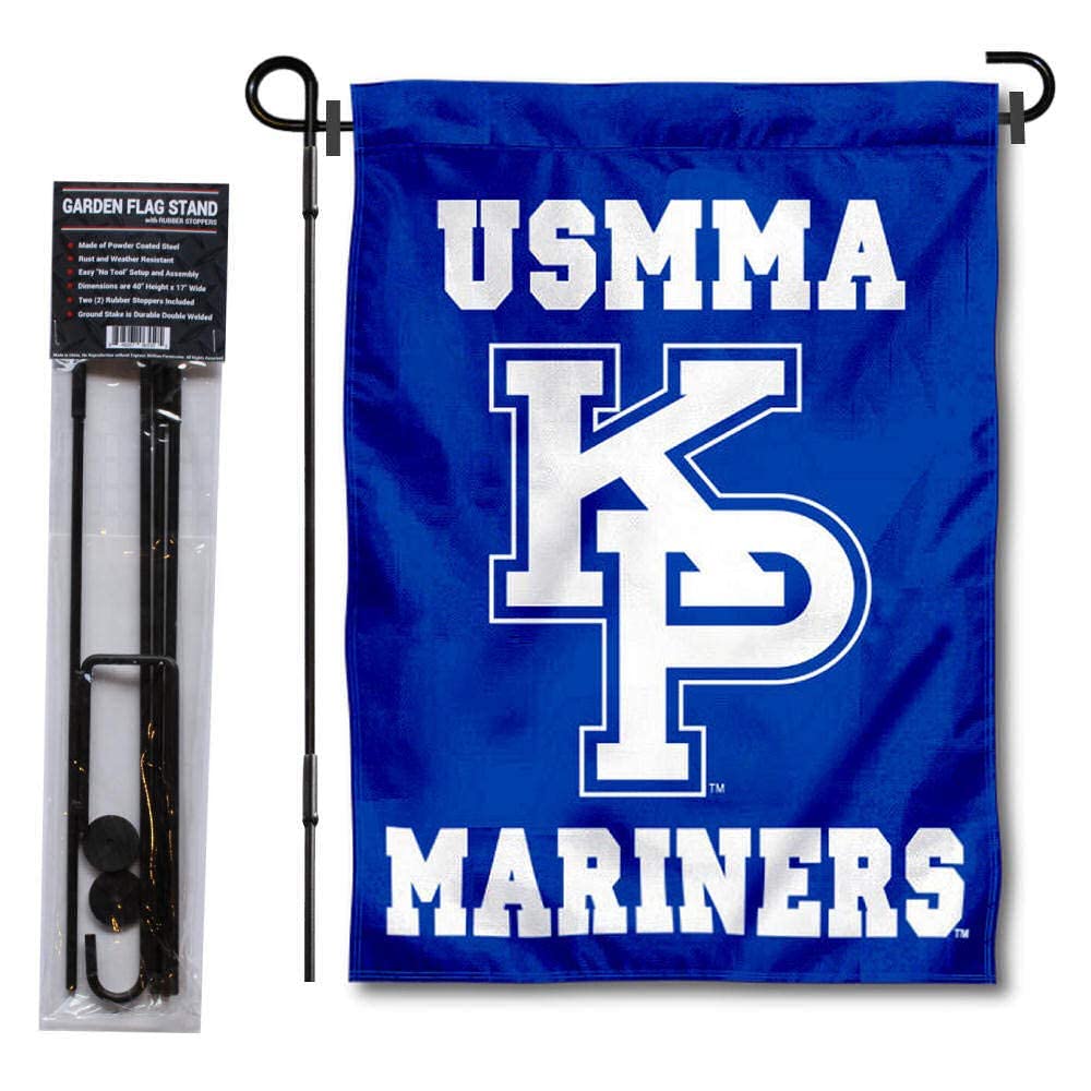 College Flags & Banners Co. USMMA Mariners King Point Garden Flag and Stand Pole Holder Set - Sports Collectibles, Sports Memorabilia, Sports Fan Shop, Sports Gifts