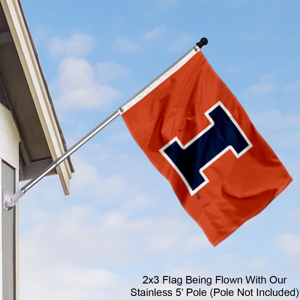 College Flags & Banners Co. Illinois Fighting Illini Small 2x3 Foot Flag - Sports Collectibles, Sports Memorabilia, Sports Fan Shop, Sports Gifts