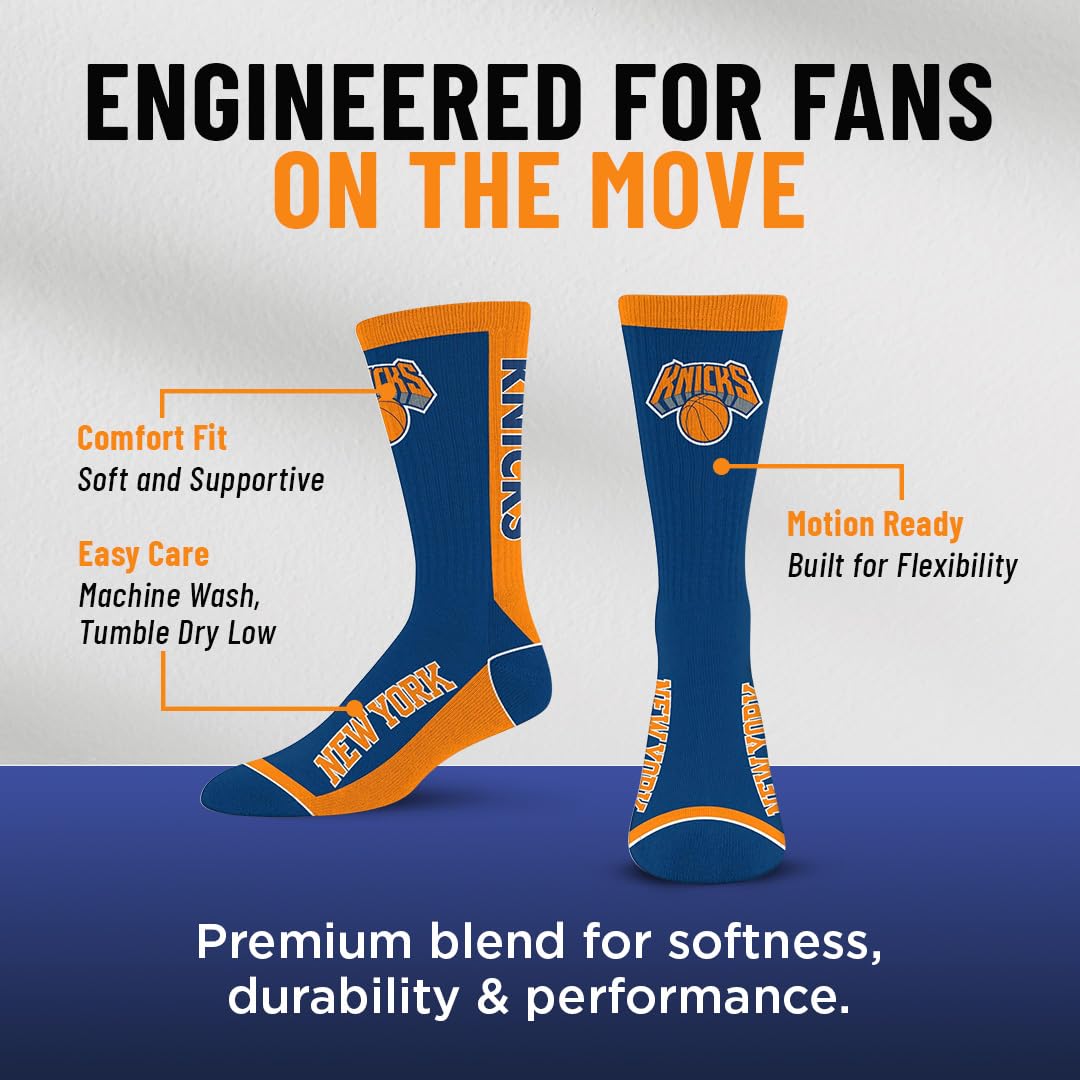 For Bare Feet NBA NEW YORK KNICKS MVP Crew Sock Team Color Large - Sports Gifts, Sports Memorabilia, Sports Collectibles, Fan Shop