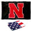 College Flags & Banners Co. Nebraska Cornhuskers Black N Logo Flag and USA 3x5 Flag Set - Sports Collectibles, Sports Memorabilia, Sports Fan Shop, Sports Gifts