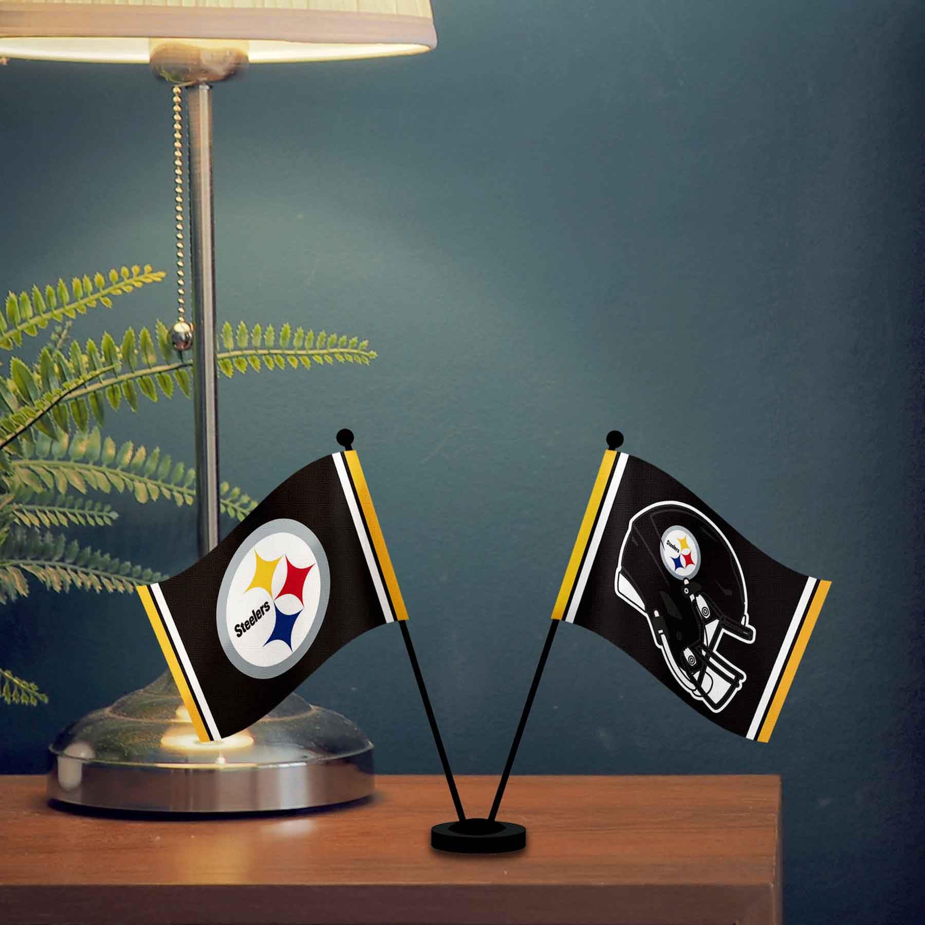 WinCraft Pittsburgh Steelers Desk and Table Top Flags - Sports Collectibles, Sports Memorabilia, Sports Fan Shop, Sports Gifts