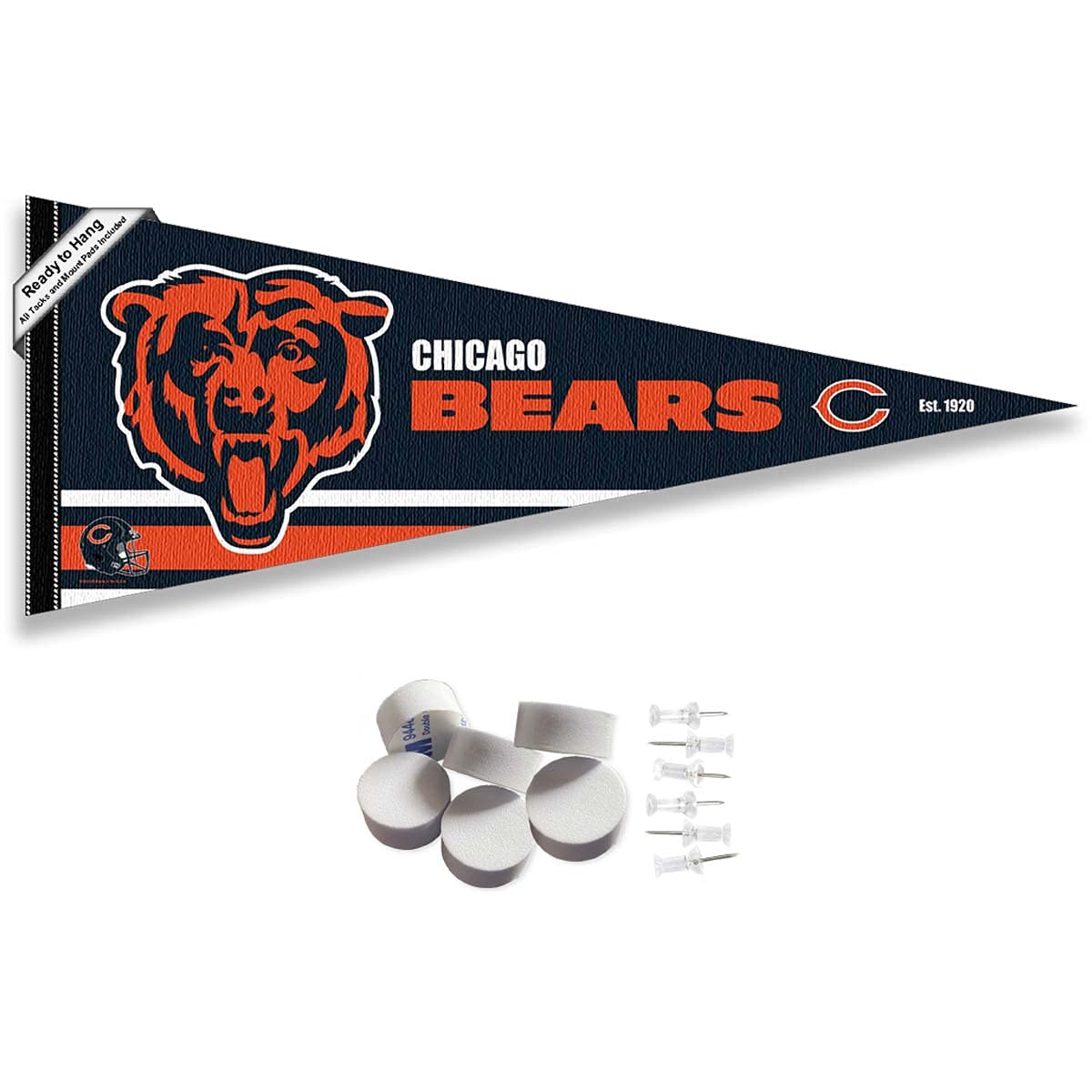Chicago Bears Pennant Banner and Wall Tack Pads - Sports Collectibles, Sports Memorabilia, Sports Fan Shop, Sports Gifts