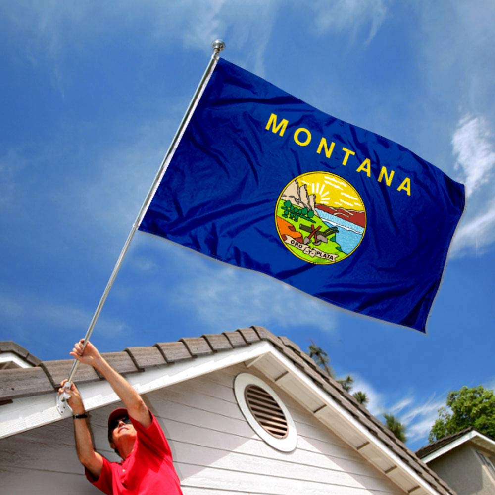 Sports Flags Pennants Company State of Montana Flag 3x5 Foot Banner - Sports Collectibles, Sports Memorabilia, Sports Fan Shop, Sports Gifts