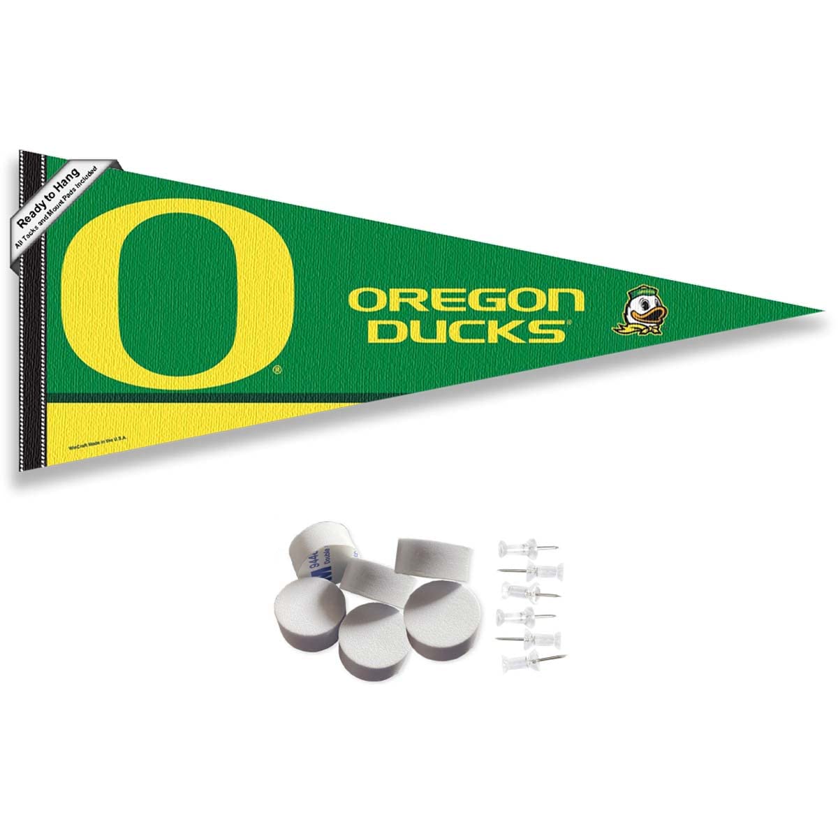 College Flags & Banners Co. Oregon Pennant Flag and Wall Tack Mount Pads - Sports Collectibles, Sports Memorabilia, Sports Fan Shop, Sports Gifts