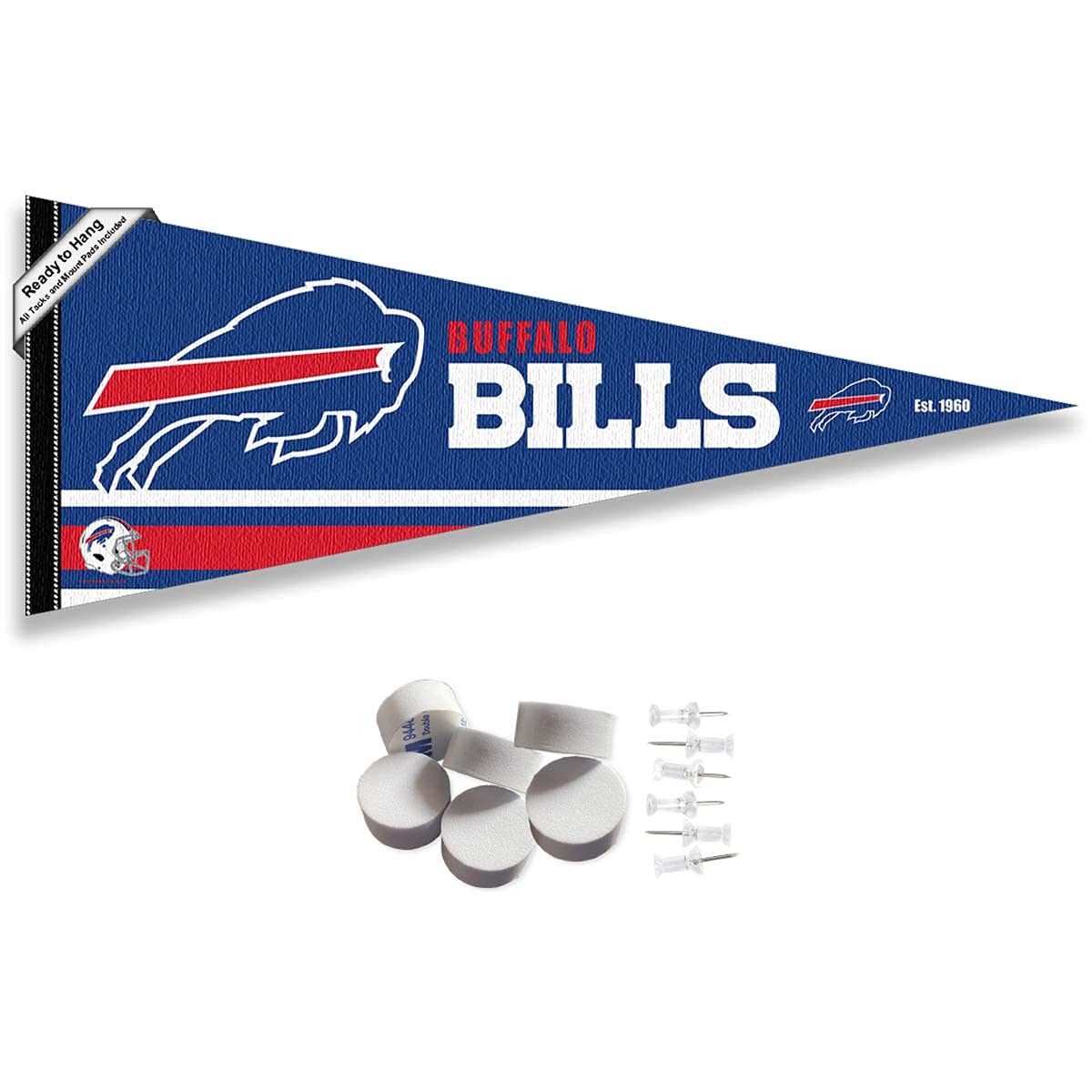 Buffalo Bills Pennant Banner and Wall Tack Pads - Sports Collectibles, Sports Memorabilia, Sports Fan Shop, Sports Gifts