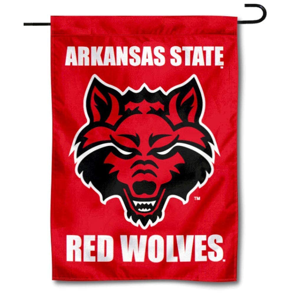 College Flags & Banners Co. Arkansas State Red Wolves Garden Flag and USA Flag Stand Pole Holder Set - Sports Collectibles, Sports Memorabilia, Sports Fan Shop, Sports Gifts