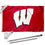 College Flags & Banners Co. Wisconsin Badgers Red Flag with Pole and Bracket Kit - Sports Collectibles, Sports Memorabilia, Sports Fan Shop, Sports Gifts