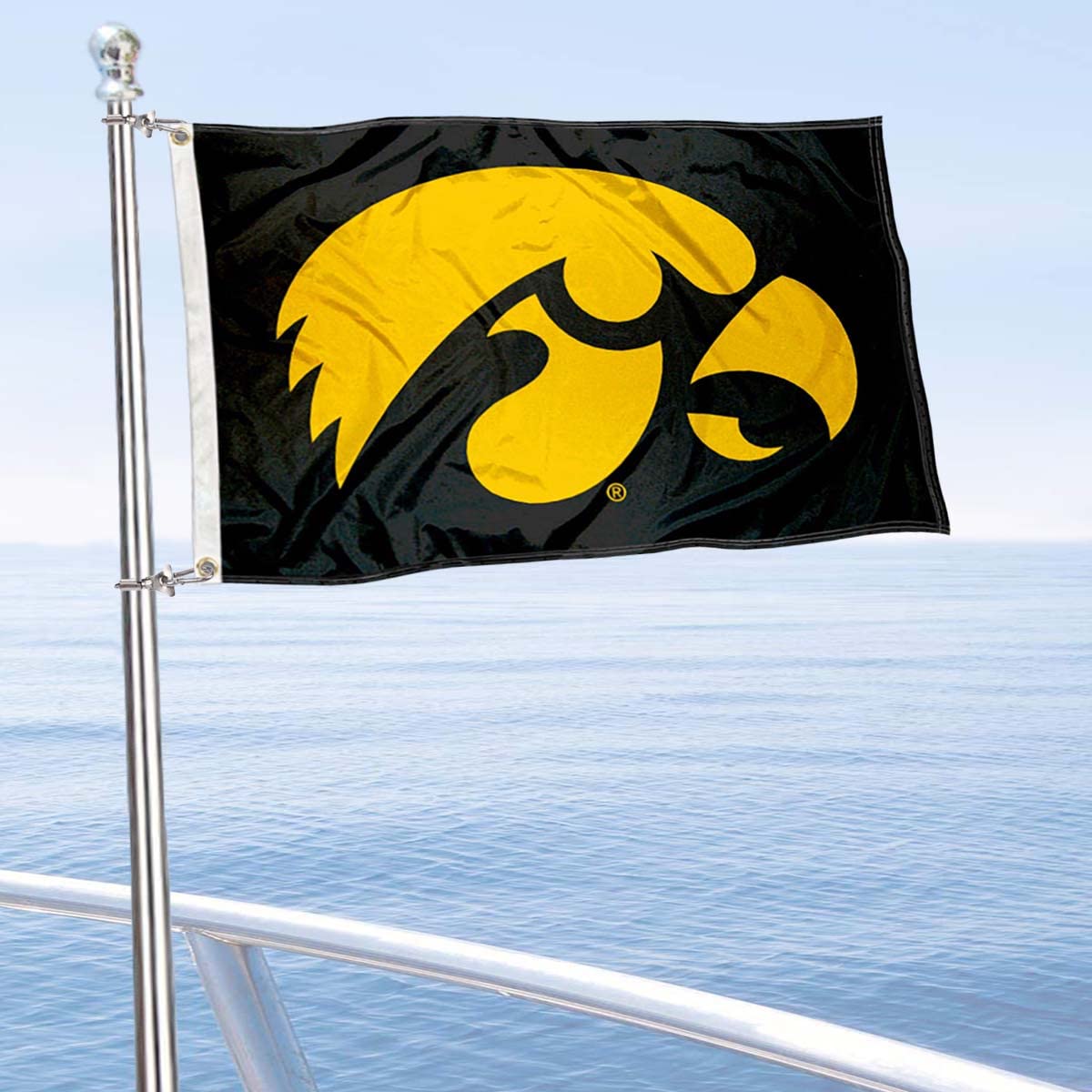 College Flags & Banners Co. Iowa Hawkeye Golf Cart and Boat Flag - Sports Collectibles, Sports Memorabilia, Sports Fan Shop, Sports Gifts