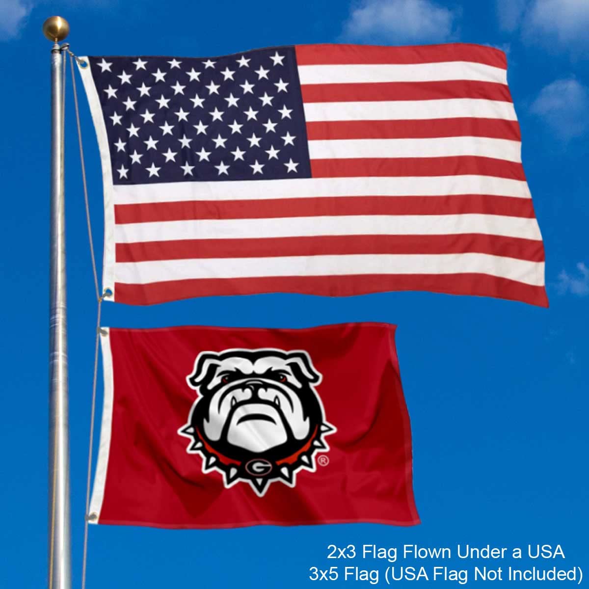 College Flags & Banners Co. Georgia Bulldogs Small 2x3 Foot Flag - Sports Collectibles, Sports Memorabilia, Sports Fan Shop, Sports Gifts