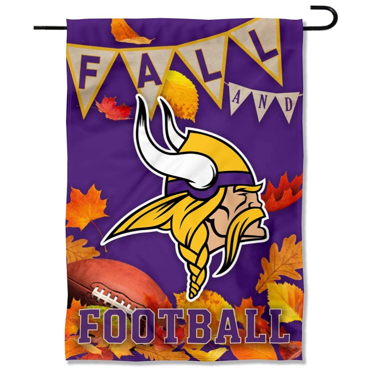 WinCraft Minnesota Vikings Fall Leaves Decorative Football Garden Flag Double Sided Banner - Sports Collectibles, Sports Memorabilia, Sports Fan Shop, Sports Gifts