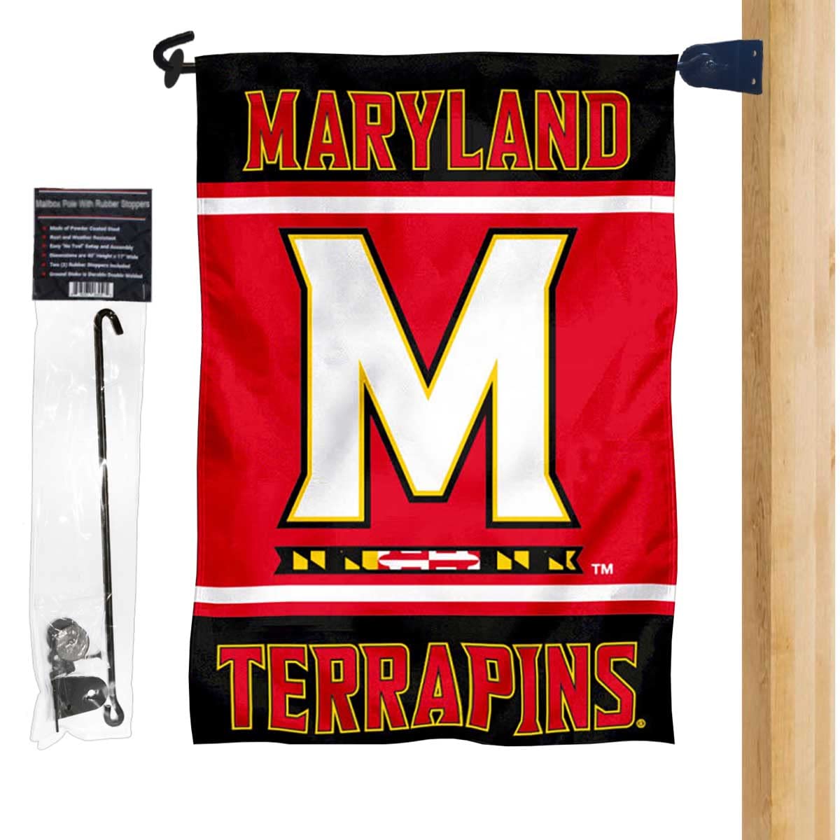 Maryland Terrapins Garden Flag and Mailbox Post Pole Mount Holder Set - Sports Collectibles, Sports Memorabilia, Sports Fan Shop, Sports Gifts