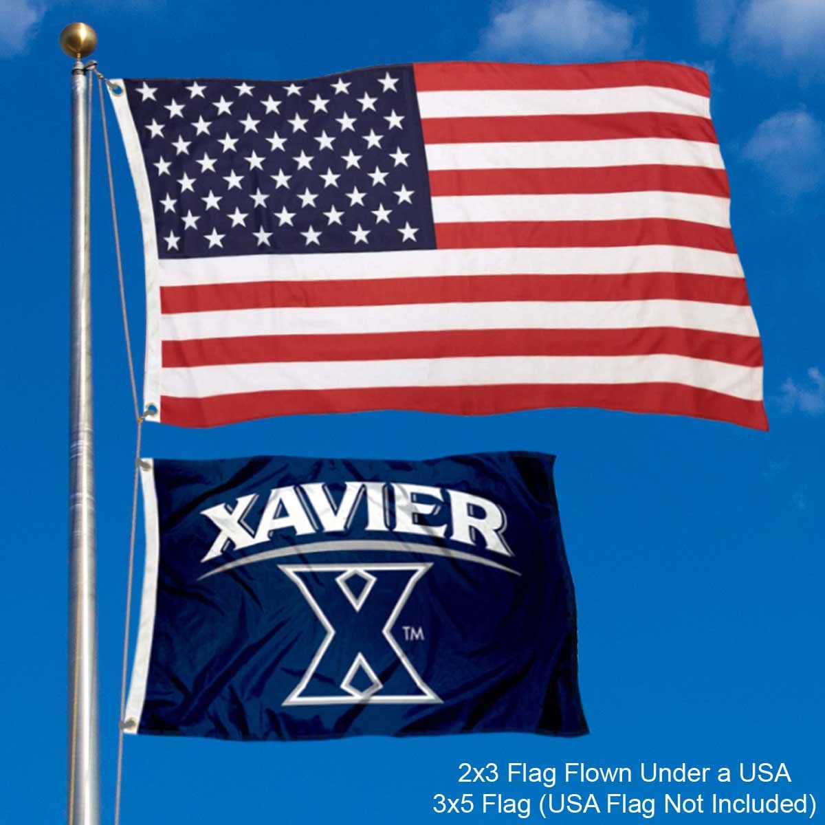 College Flags & Banners Co. Xavier Musketeers 2x3 Foot Flag - Sports Collectibles, Sports Memorabilia, Sports Fan Shop, Sports Gifts