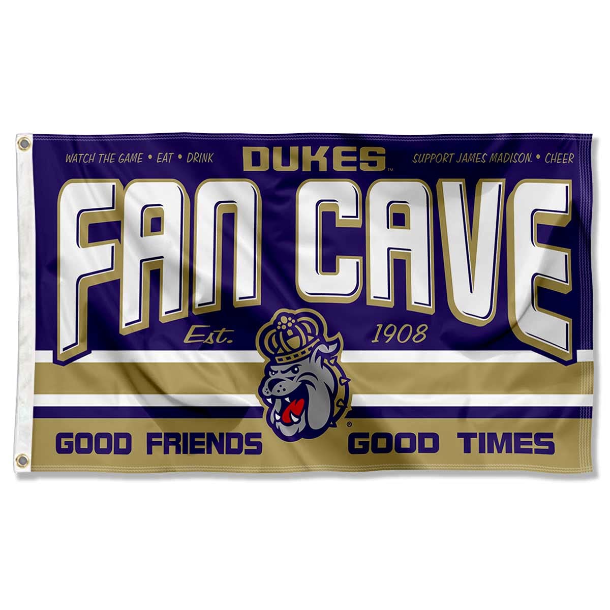 James Madison Dukes Fan Man Cave Banner Flag - Sports Collectibles, Sports Memorabilia, Sports Fan Shop, Sports Gifts
