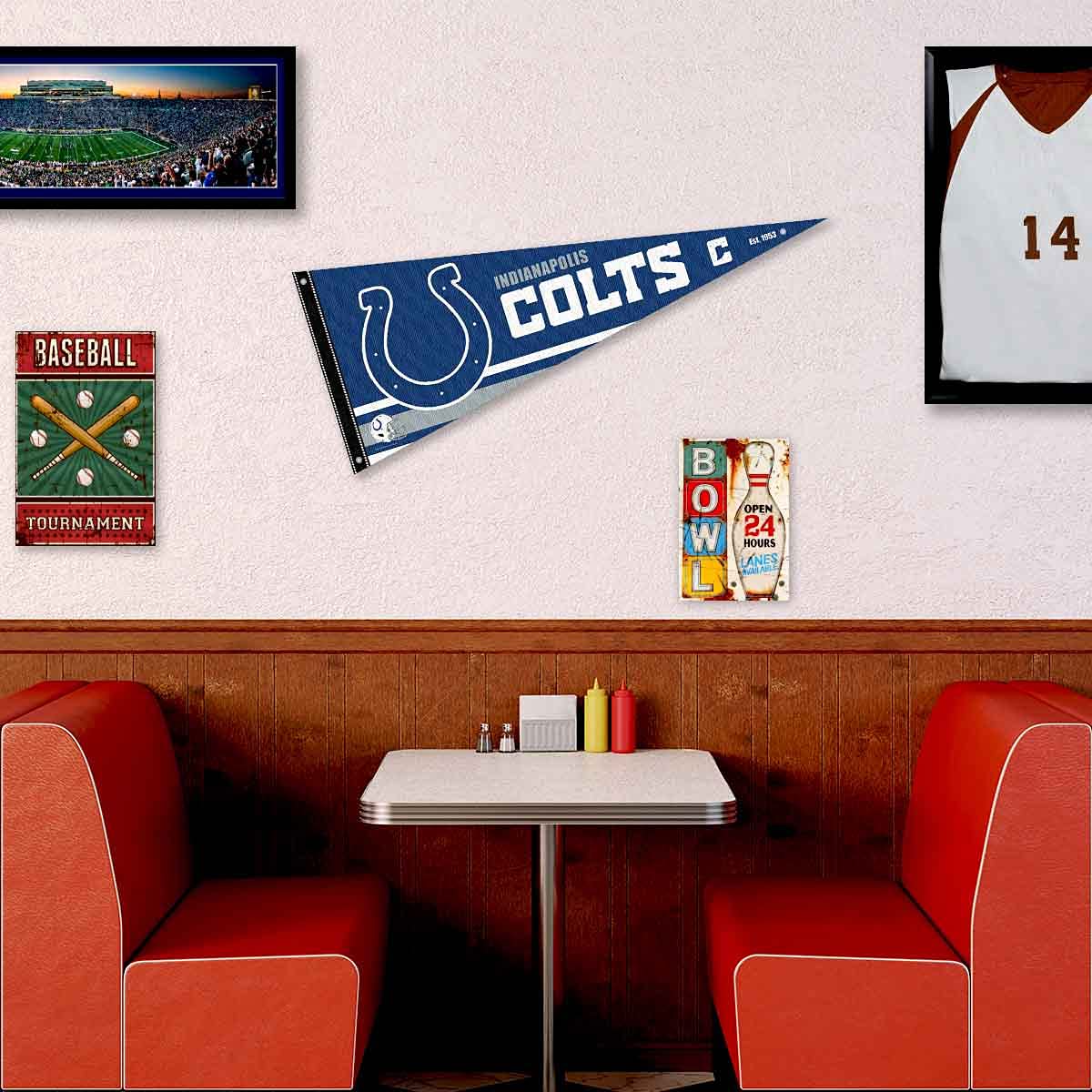 Indianapolis Colts Pennant Banner and Wall Tack Pads - Sports Collectibles, Sports Memorabilia, Sports Fan Shop, Sports Gifts