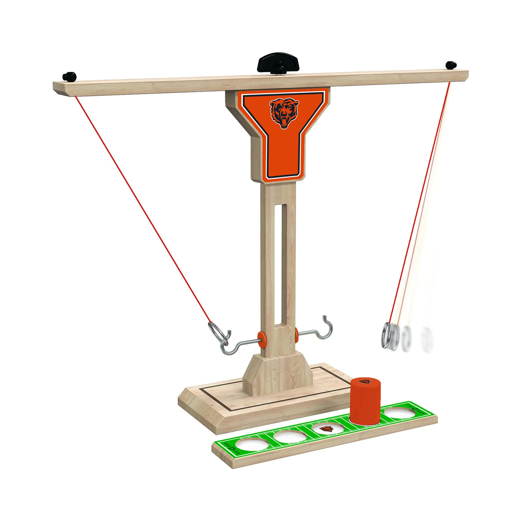 Wild Sports NFL Chicago Bears Wooden Ring Swing Battle - Head-to-Head Ring Toss Hook & Ring Game for NFL Fans - Sports Collectibles, Sports Memorabilia, Sports Fan Shop, Sports Gifts