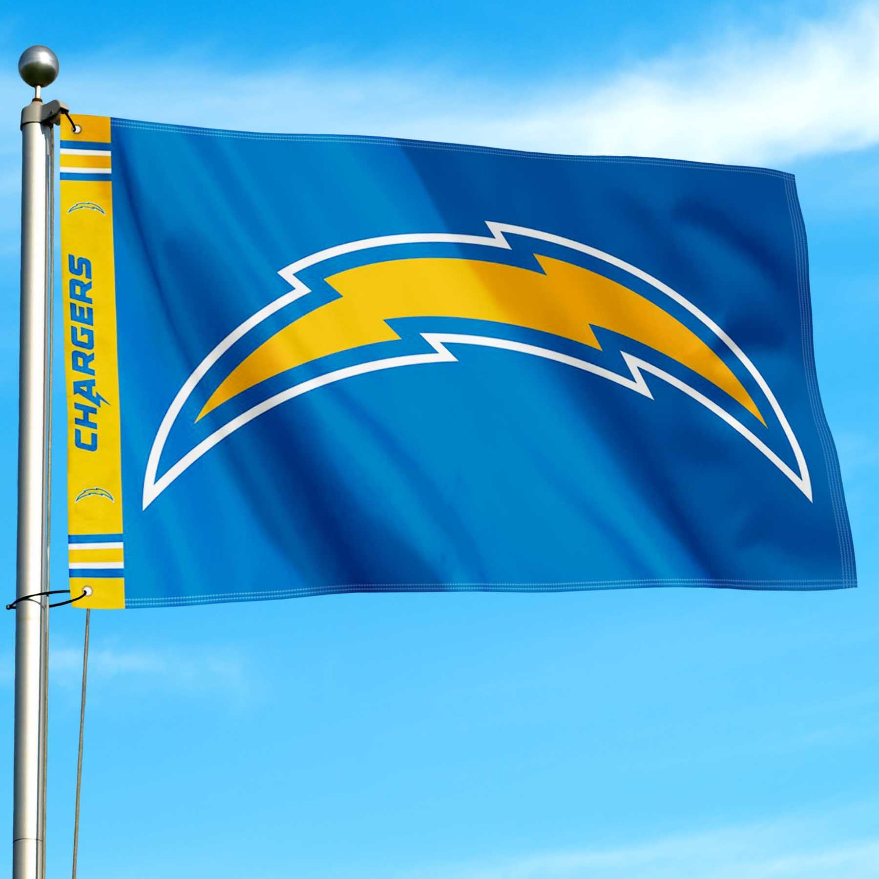 WinCraft Los Angeles Chargers Printed Header 3x5 Foot Banner Flag - Sports Collectibles, Sports Memorabilia, Sports Fan Shop, Sports Gifts