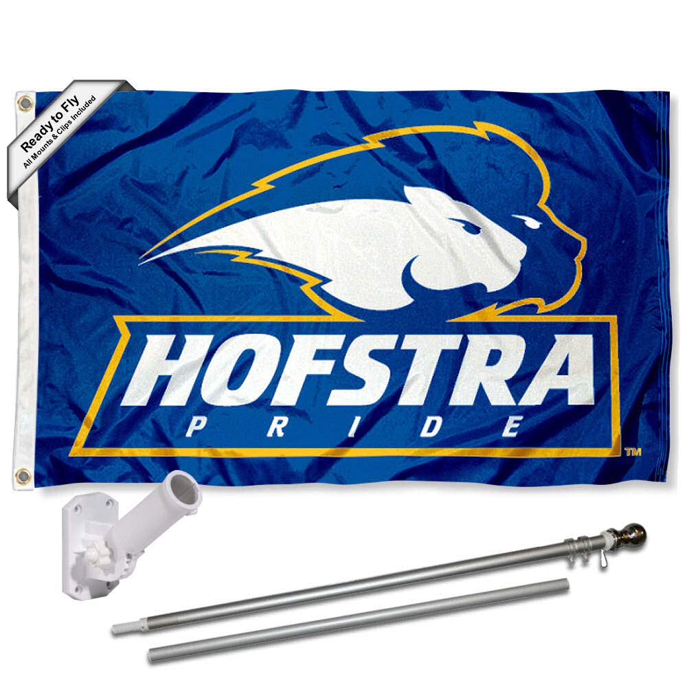 College Flags & Banners Co. Hofstra Pride Flag and Pole Bracket Mount Bundle - Sports Collectibles, Sports Memorabilia, Sports Fan Shop, Sports Gifts