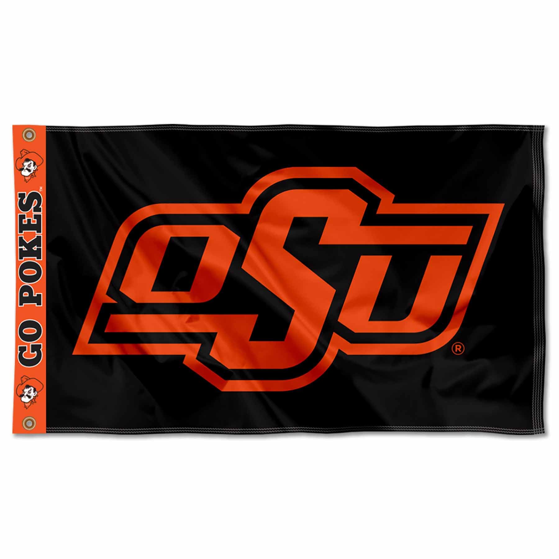 College Flags & Banners Co. Oklahoma State Cowboys Printed Header 3x5 Foot Banner Flag - Sports Collectibles, Sports Memorabilia, Sports Fan Shop, Sports Gifts