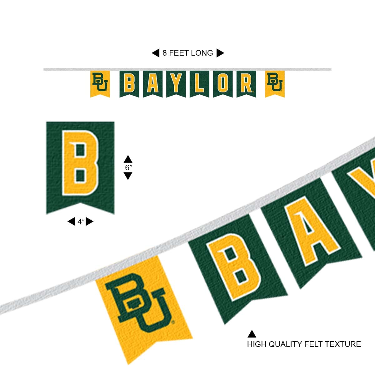 Baylor Bears Banner String Pennant Flags - Sports Collectibles, Sports Memorabilia, Sports Fan Shop, Sports Gifts