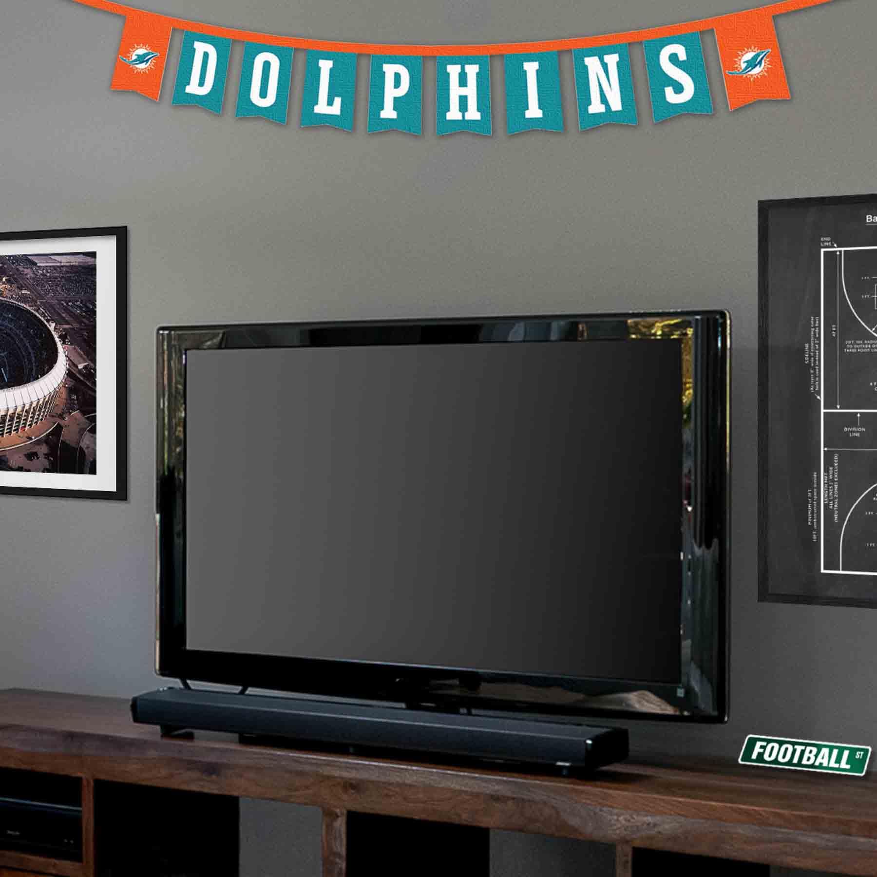 WinCraft Miami Dolphins Banner String Pennant Flags - Sports Collectibles, Sports Memorabilia, Sports Fan Shop, Sports Gifts