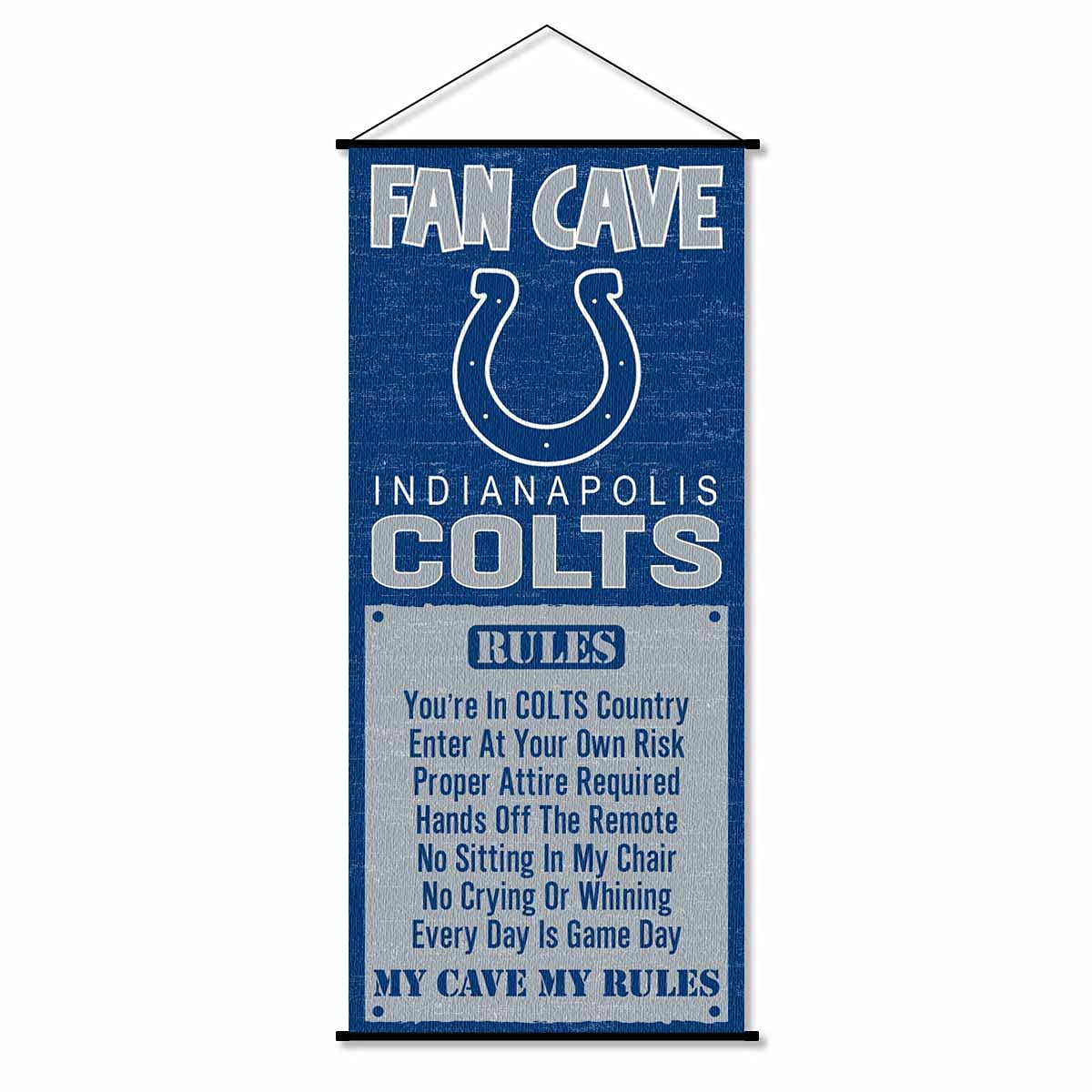 WinCraft Indianapolis Colts Man Cave Fan Banner Wall Door Scroll - Sports Collectibles, Sports Memorabilia, Sports Fan Shop, Sports Gifts