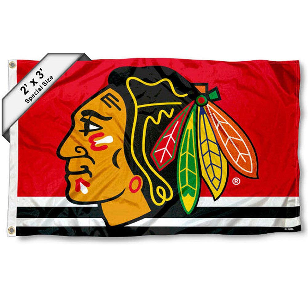WinCraft Chicago Blackhawks 2x3 Feet Flag - Sports Collectibles, Sports Memorabilia, Sports Fan Shop, Sports Gifts