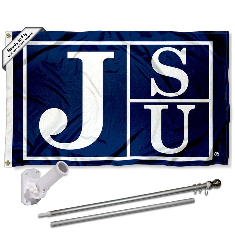 College Flags & Banners Co. Jackson State Tigers Flag with Pole and Bracket Holder University Set - Sports Collectibles, Sports Memorabilia, Sports Fan Shop, Sports Gifts