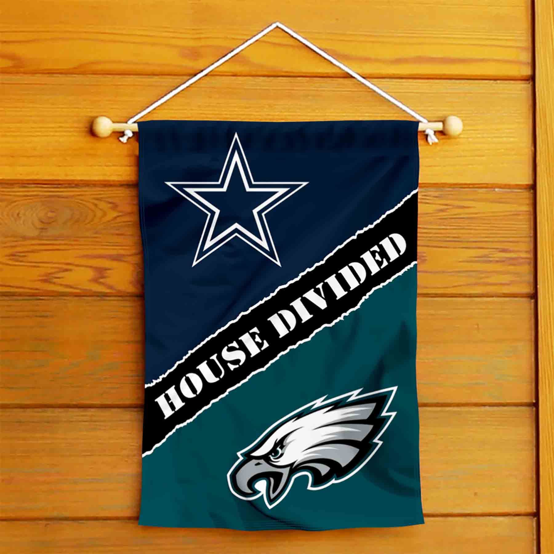 WinCraft House Divided Cowboys and Eagles Double Sided Garden Flag - Sports Collectibles, Sports Memorabilia, Sports Fan Shop, Sports Gifts