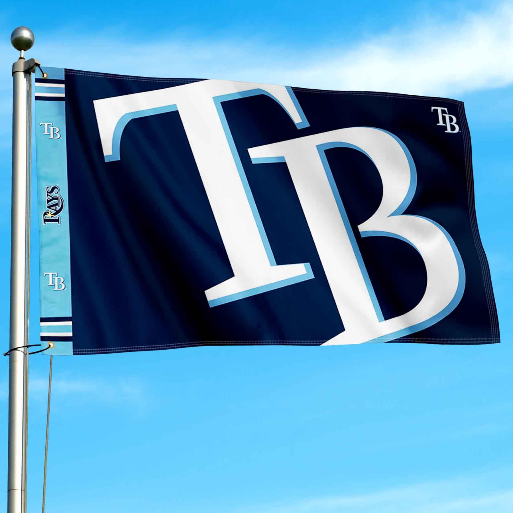 WinCraft Tampa Bay Rays Printed Header Flag 3x5 Banner - Sports Collectibles, Sports Memorabilia, Sports Fan Shop, Sports Gifts